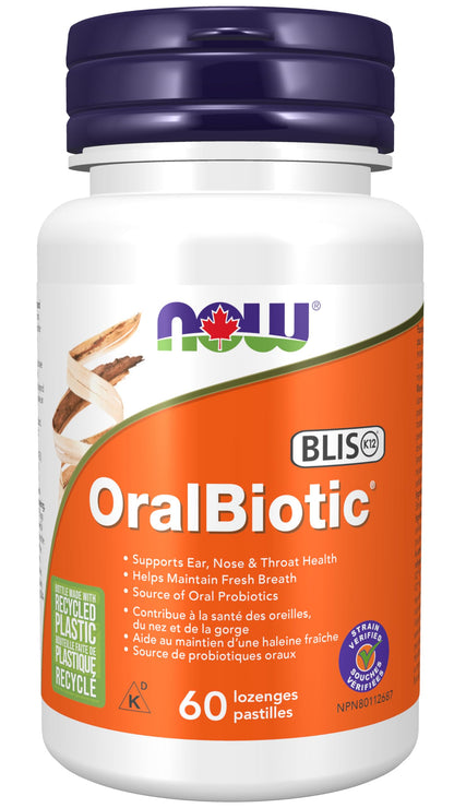 NOW Supplements, OralBiotic, Developed for Adults & Children, Strain Verified, 60 Lozenges NOW