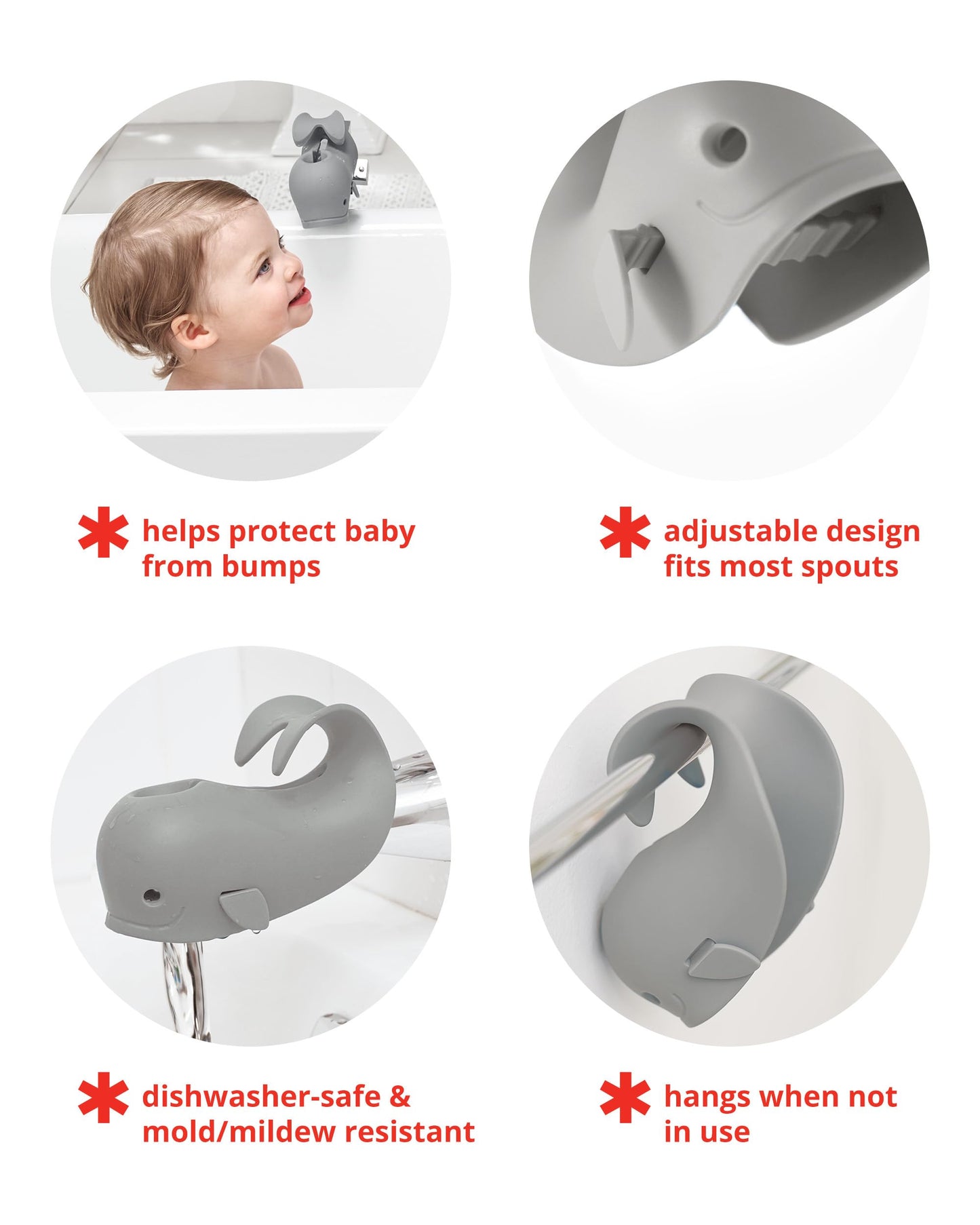 Skip Hop Baby Bath Spout Cover Universal Fit MOBY Grey Skip Hop