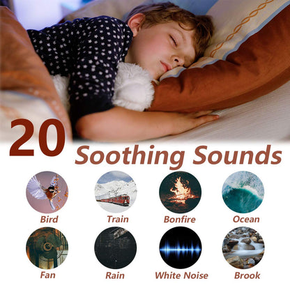 Magicteam Sleep Sound White Noise Machine with 20 Natural Soothing Sounds and Memory Function 32 Levels of Volume Powered by AC or USB and Sleep Timer Sound Therapy for Baby Kids Adults (White) - Available at All In One Marketplace Canada
