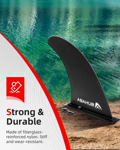 Abahub 9'' SUP Fin Inflatable Paddle Board Replacement Fins, Quick Release Slide in Detachable Center Fin for iSUP Stand UP Paddleboard Inflatable Boards 9 Inch 1 Pack Black