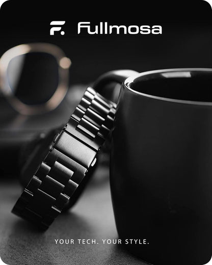 Fullmosa Compatible with Apple Watch Band 45mm 44mm 42mm 46mm 49mm 41mm 40mm 38mm, Stainless Steel Band with Case for iwatch Ultra Series11 10 9 8 7 6 5 4 3 2 1 & SE3/2/1,42mm 44mm 45mm Black