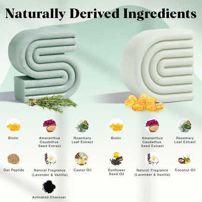 Kitsch Rosemary & Biotin Shampoo and Conditioner Set for Hair Growth - Strengthening, Thickening & Volumizing Shampoo and Conditioner Bar - Paraben, Sulfate & Silicone Free - 2 pack - Available at All In One Marketplace Canada
