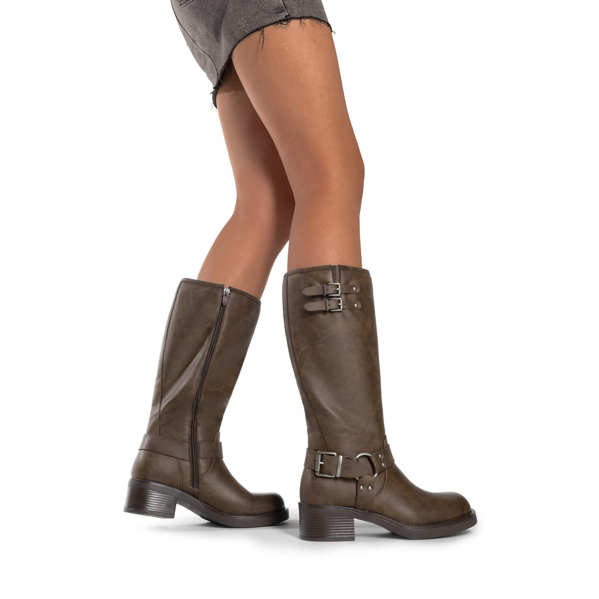 DREAM PAIRS Women Knee High Wide Calf Boots,Brown-Nubuck,7 🍁 All In One Marketplace Canada