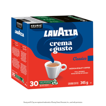 Lavazza Crema e Gusto Medium Roast K-Cup Coffee Pods, 30 Count