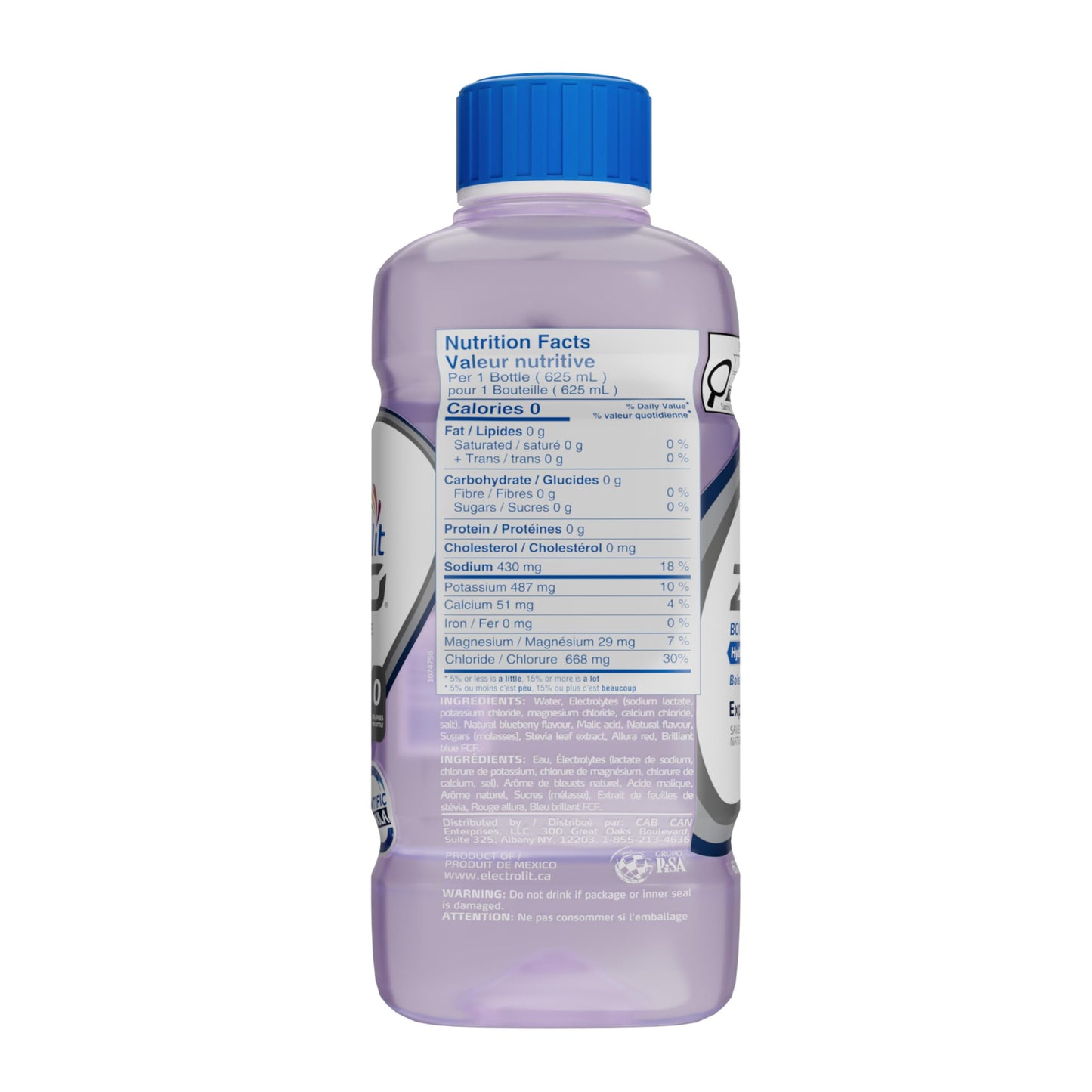 Electrolit Zero Hydration Beverage & Recovery Drink w/Electrolytes, 625ml - Pack of 12- BERRY BLAST 🍁 All In One Marketplace Canada