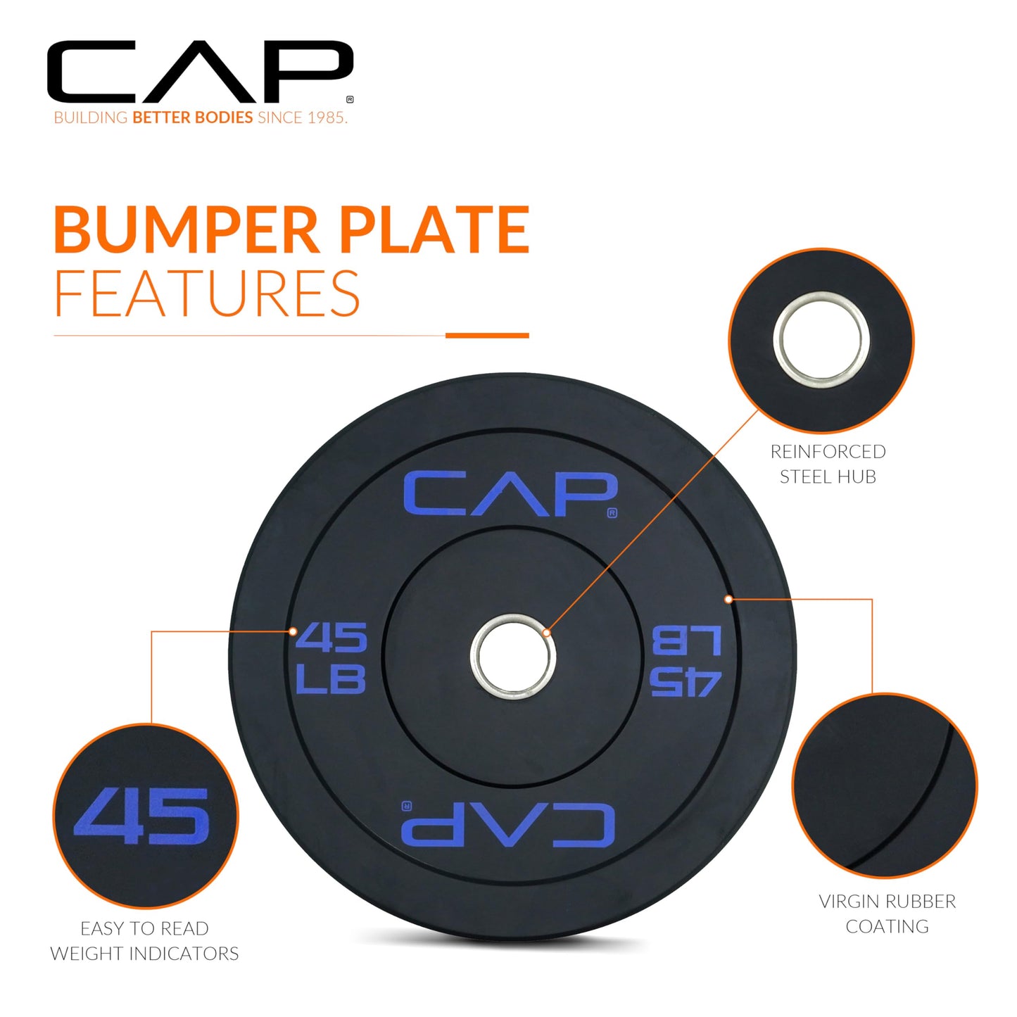 CAP Barbell Rubber Olympic Bumper Plate | Multiple Options/Colors 🍁 All In One Marketplace Canada
