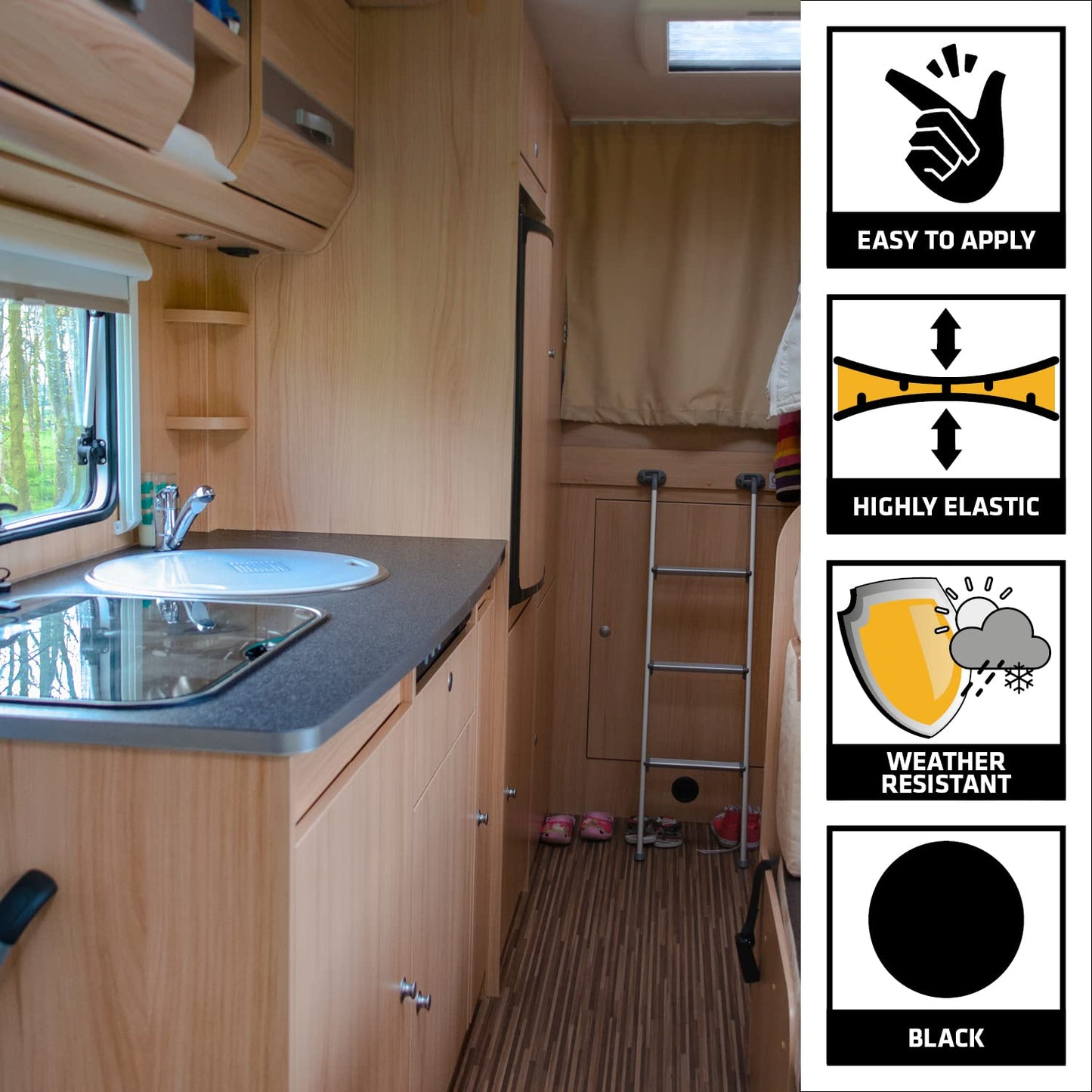 SIKA - Multi-Purpose sealant and Adhesive - Sikaflex-221 - Black - Ideal for RV and Motorhome Repair - Permanent - Weather Resistant - Paintable - 300 mL 🍁 All In One Marketplace Canada