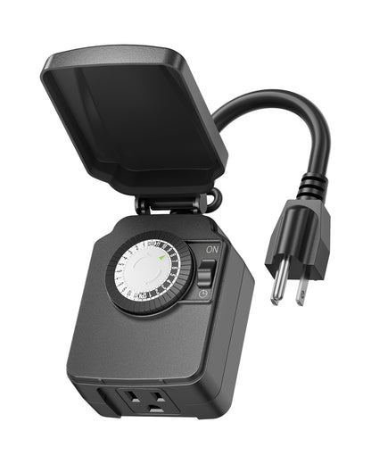 BN-LINK Outdoor 24-Hour Mechanical Timer Outlet, 1 Grounded Outlet 🍁 All In One Marketplace Canada