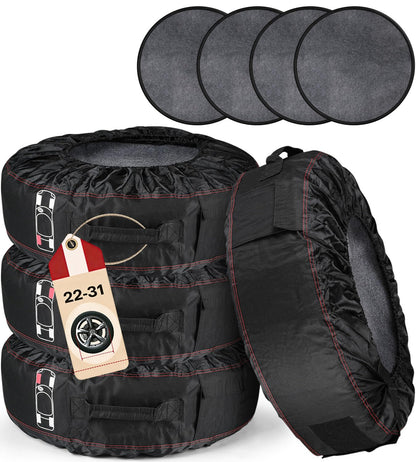 Cholila Cover Set of 4 Seasonal Tire Totes, Fits 22-31in Diameter, Black 🍁 All In One Marketplace Canada
