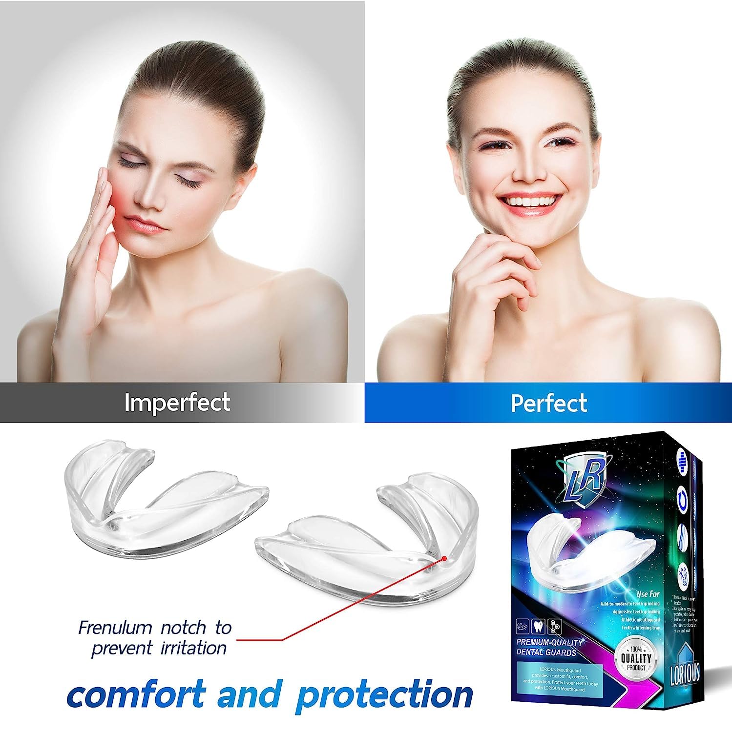 6 Pcs Moldable Mouth Guard for Teeth Grinding & Clenching, Professional Custom Fit Boil and Bite Night Guards for Sleep, 3mm Trimmable Dental Protector for Men Women and Teens - Available at All In One Marketplace Canada