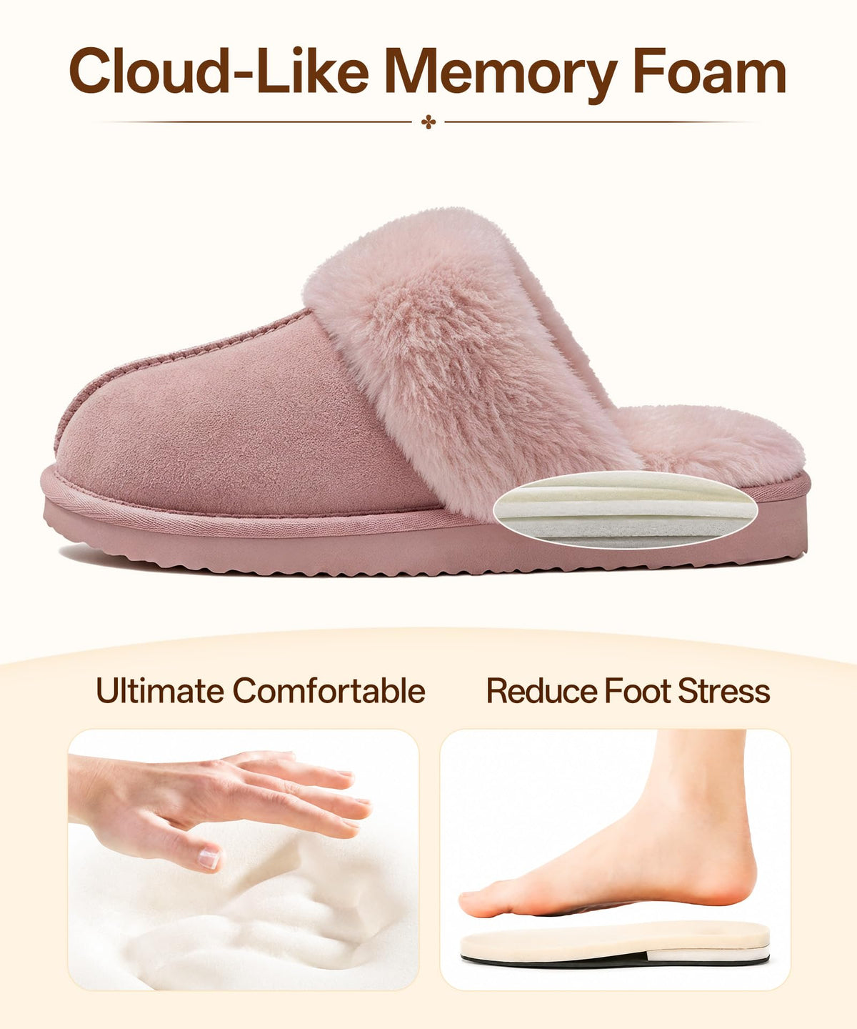 Litfun Fuzzy Memory Foam Slippers for Women Indoor Outdoor House Shoes 🍁 All In One Marketplace Canada