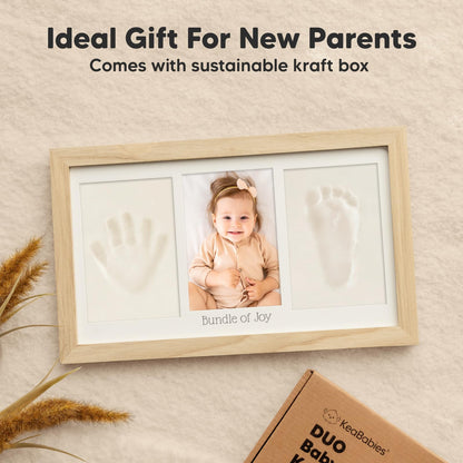 KeaBabies Baby Hand and Footprint Kit, Clay Keepsake Frame (Ash Wood) 🍁 All In One Marketplace Canada