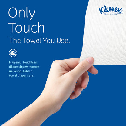 Kleenex Professional Universal Multifold Paper Towels, Bulk (02046), Absorbency Pockets, 9.2" x 9.4" Towel, White (150 Sheets/Pack, 8 Packs/Case, 1,200 Sheet Total) Kleenex