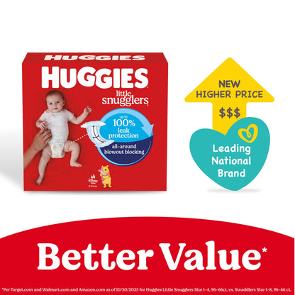 Couches pour bébés HUGGIES Little Snugglers, taille 4, 10-17 kg, 120 couches