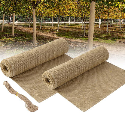 2 Roll 10''x10ft Natural Burlap Tree Wrap Rolls,Fabric Tree Trunk Protector 🍁 All In One Marketplace Canada