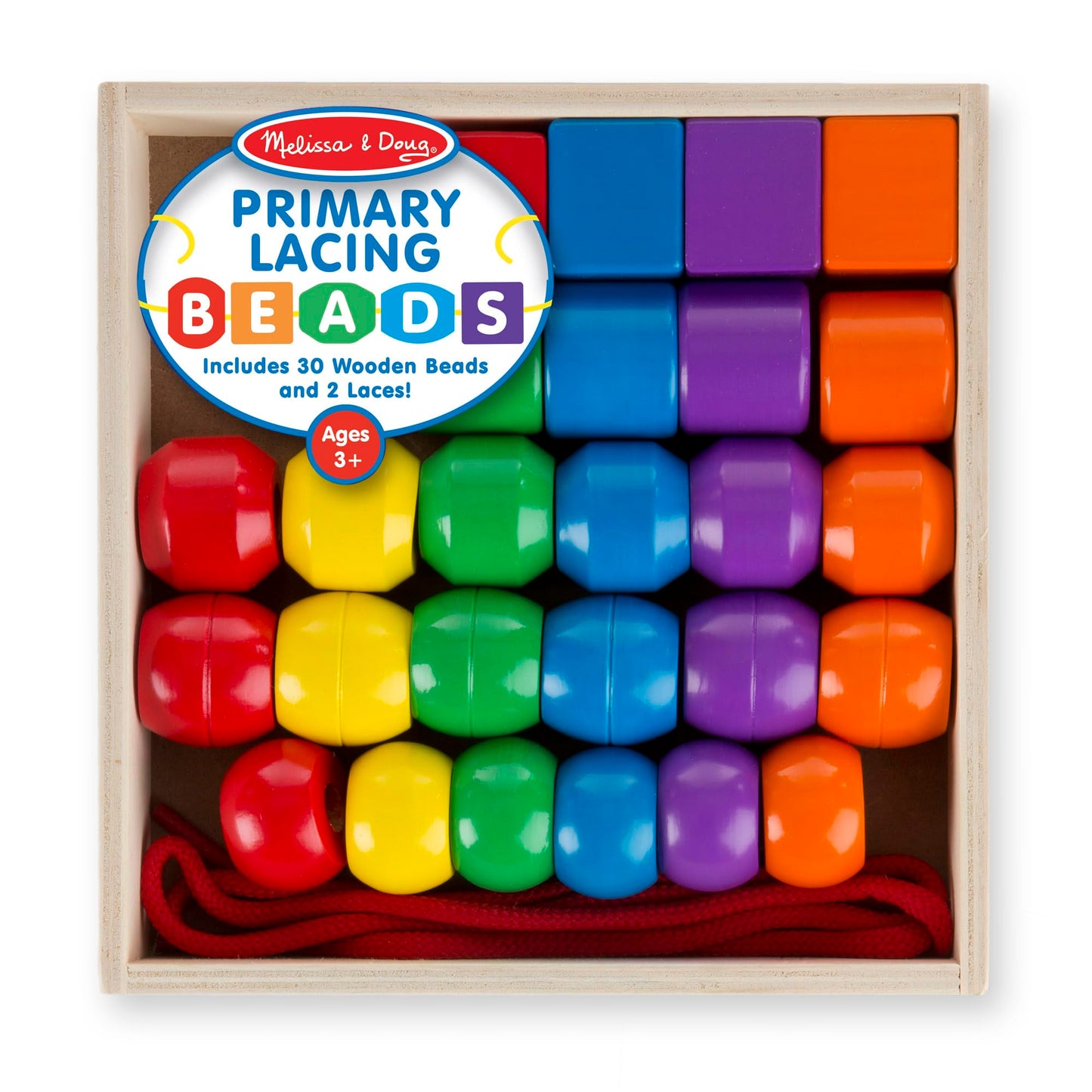 Melissa & Doug Primary Lacing Beads 33-Piece Montessori Toy Set Melissa & Doug
