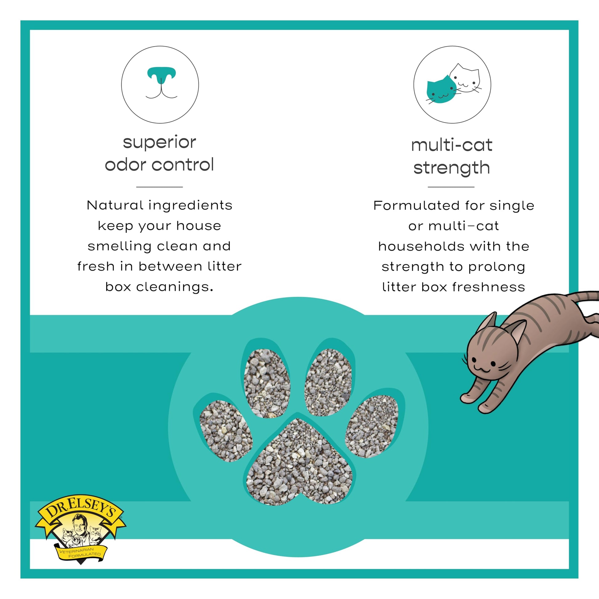 Dr. Elsey's R and R Cat Litter - Low Dust, Low Tracking, Hard Clumping, Superior Scent Control, Unscented and Natural Ingredients - Stress Reducing Kitty Litter, Supports Healthy Breathing Dr. Elsey's