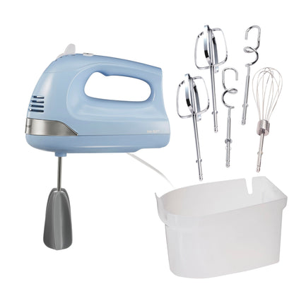 Hamilton Beach 6-Speed Electric Hand Mixer for Baking, 275W, Easy Clean Beaters, Dough Hooks, Whisk, Snap-On Storage Case, Blue (62677J) Hamilton Beach