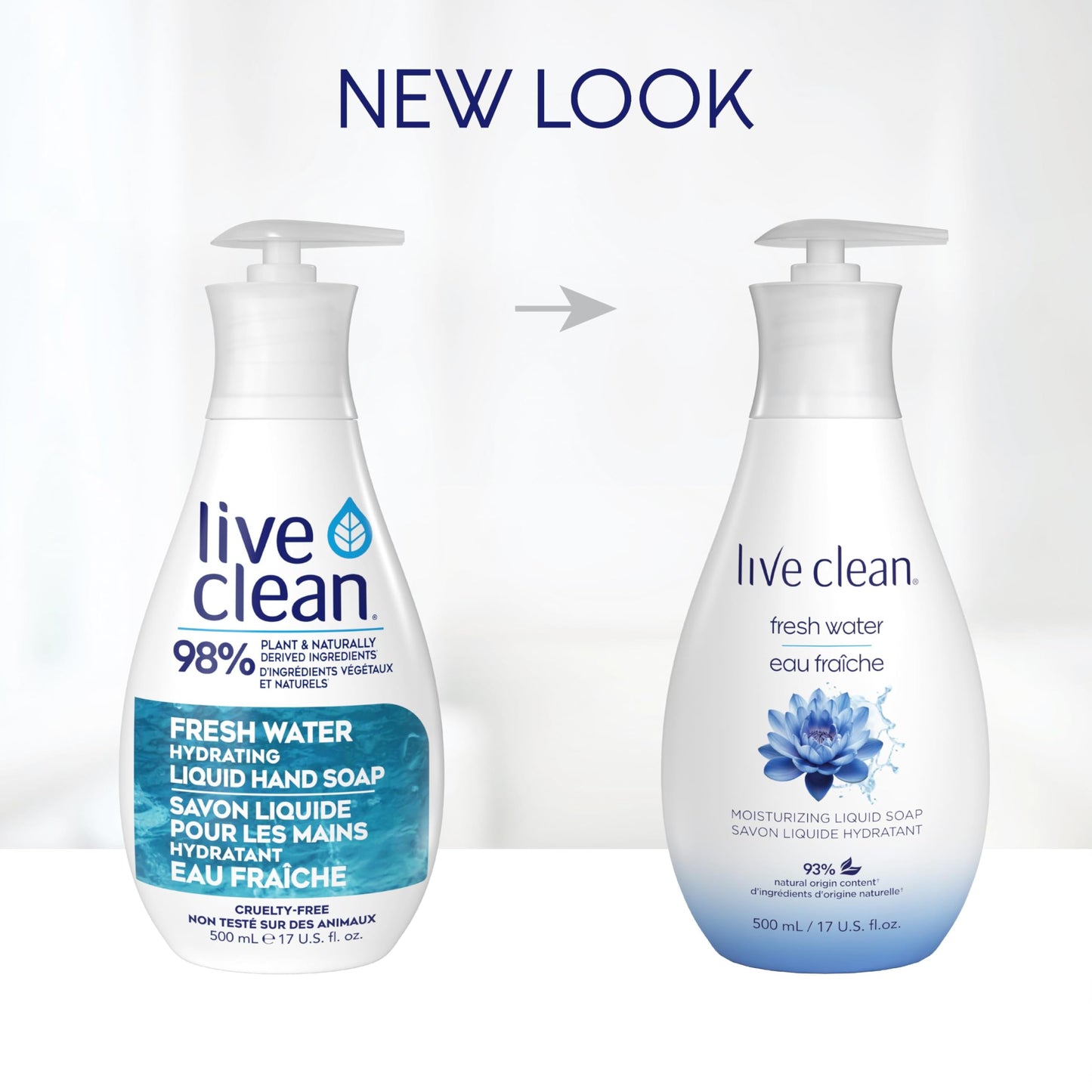 Live Clean Fresh Water Hydrating Liquid Hand Soap, 500 ml (Pack of 4)(Packaging may vary) - Available at All In One Marketplace Canada