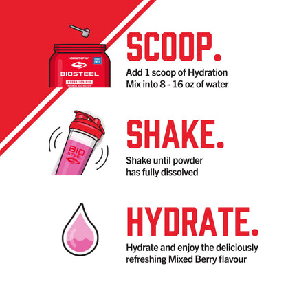 BioSteel Hydration Mix, Great Tasting with Zero Sugar, and No Artificial Flavours or Preservatives, Mixed Berry, 45 Servings per Container