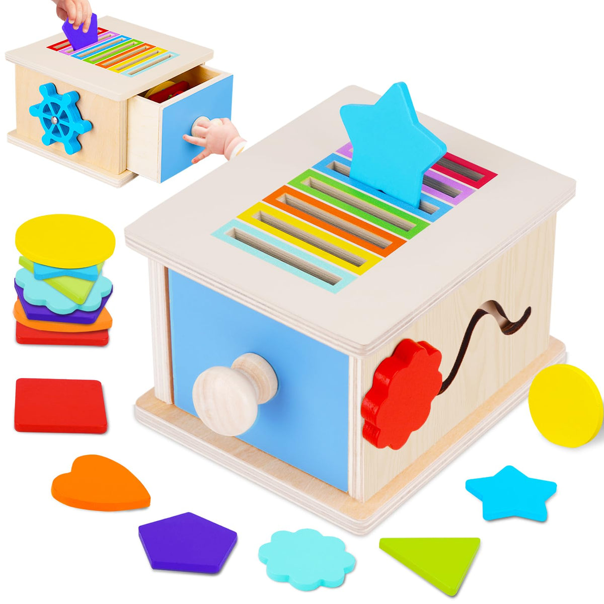 FCSONU Toddler Montessori Shape Coin Box Toys for 1 2 3 Year Old Girls Boys 🍁 All In One Marketplace Canada