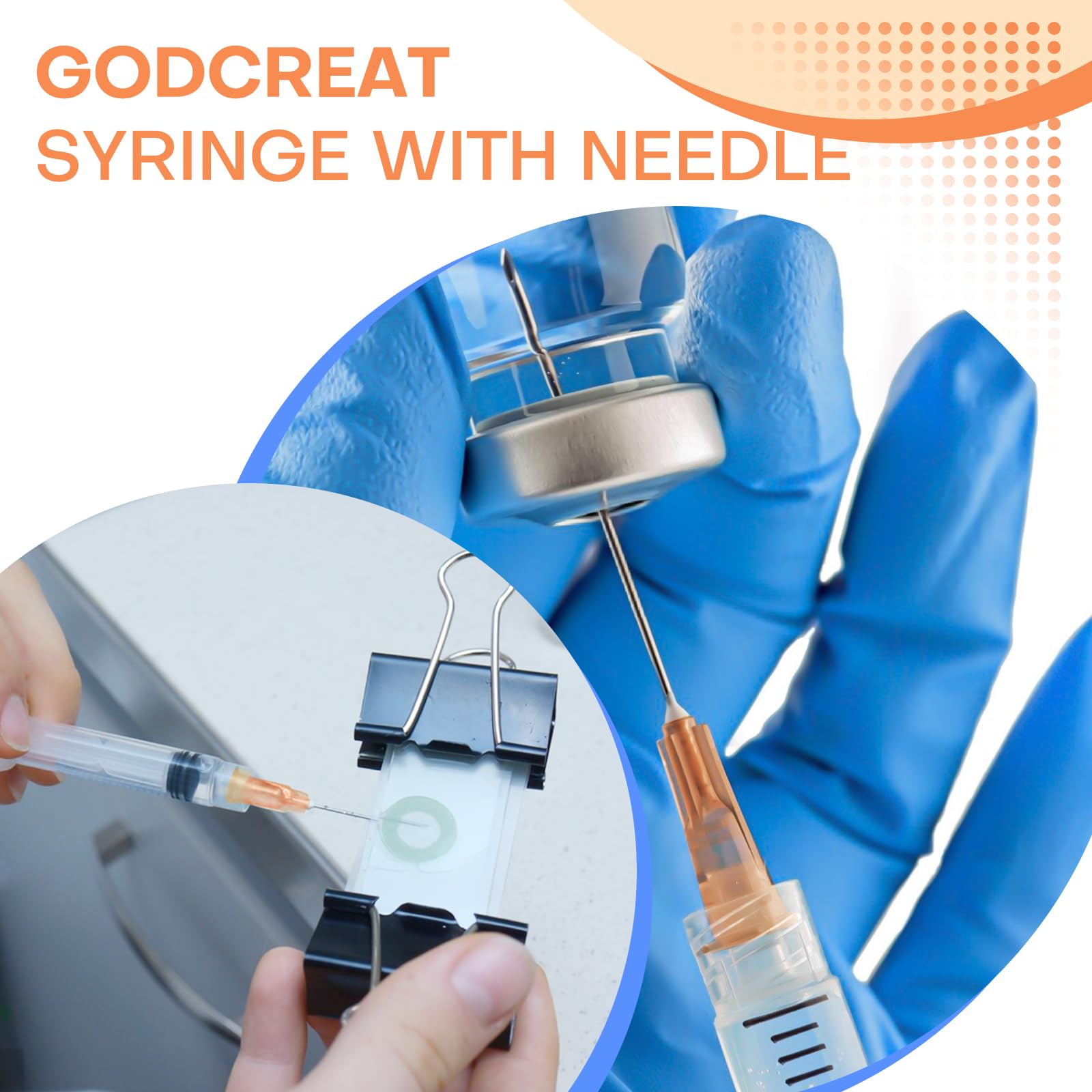 3ml Luer Lock Syringes with 25 Gauge 1 Inch Needles, Luer Lock Disposable Accessories for Lab, Pack of 25