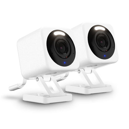 WYZE Cam v4 (Latest Model), 2.5K AI Security Camera, Indoor/Outdoor Cameras for Home Security, Vibrant Color Night Vision, No Subscription Required, Free Expert Help, White, 2 Pack