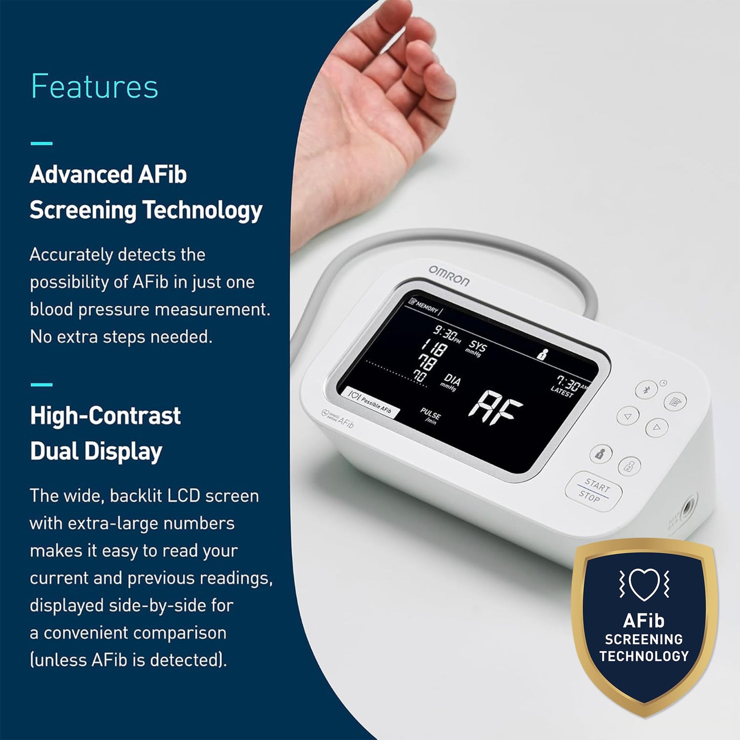 OMRON Platinum Upper Arm Blood Pressure Monitor - Clinically Validated Blood Pressure Arm Cuff - Use OMRON Connect App for Unlimited Measurements - Available at All In One Marketplace Canada