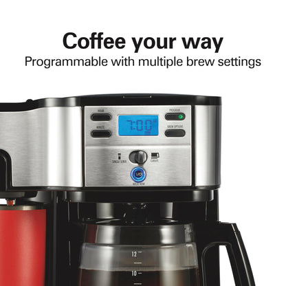 Hamilton Beach Single Serve Coffee Brewer and Full Pot Coffee Maker, 2-Way (49980A)