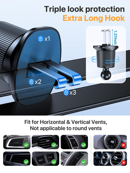 Miracase for MagSafe Car Mount【Won’t Block Vent &20 Strongest Magnets】 Magnetic Phone Holder for Car Phone Holder Mount Dash for Car Accessories for Women Men for iPhone 17 Pro Max Air 16 15 14 13 12 - Available at All In One Marketplace Canada