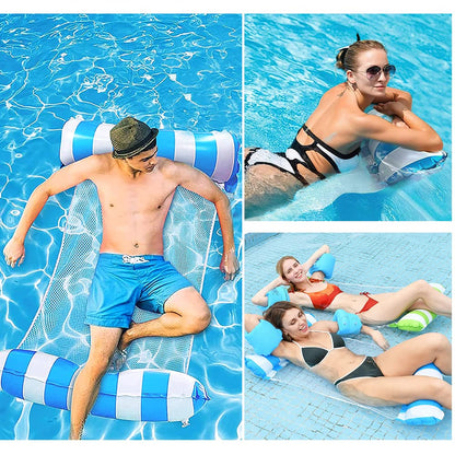 FUNNYTA 2 Pack Water Hammock, 4-in-1 Multi-Portable Water Pool Float Hammock (Saddle, Lounge Chair, Hammock and Drifter) for Adults, Suitable for Travel, Family and Recreation