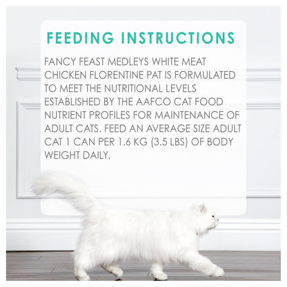 Fancy Feast Medleys Wet Cat Food, Chicken Florentine Pâté 85g (24 Pack) Fancy Feast