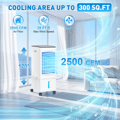 Portable Air Conditioner, 9.5L Portable AC Unit, 24H Fast Cooling, 3 Speeds Cooling Fan, Quiet Air Conditioner Portable w/7H Timer & Remote, Evaporative Air Cooler for Bedroom Home Office - Available at All In One Marketplace Canada