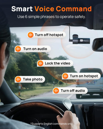 70mai 4K Front Dash Cam Built in WiFi, Smart Dash Camera for Cars, WDR, Night Vision, iOS/Android Mobile App, WDR, Night Vision, Loop Recording, Parking Monitor, Time-Lapse (M310 Plus 4K) (2160P) - Available at All In One Marketplace Canada