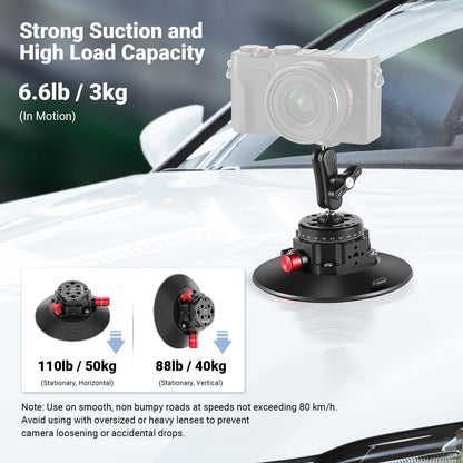 NEEWER 6"/15.2cm Camera Suction Cup Mount with Ball Head Magic Arm, Metal