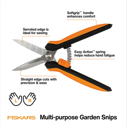 Fiskars Pruning Shears for Gardening, Multipurpose 8" Garden Shears with Sheath and SoftGrip Handle, Great for Cutting Nursery Pots, Bags, and Wire 🍁 All In One Marketplace Canada