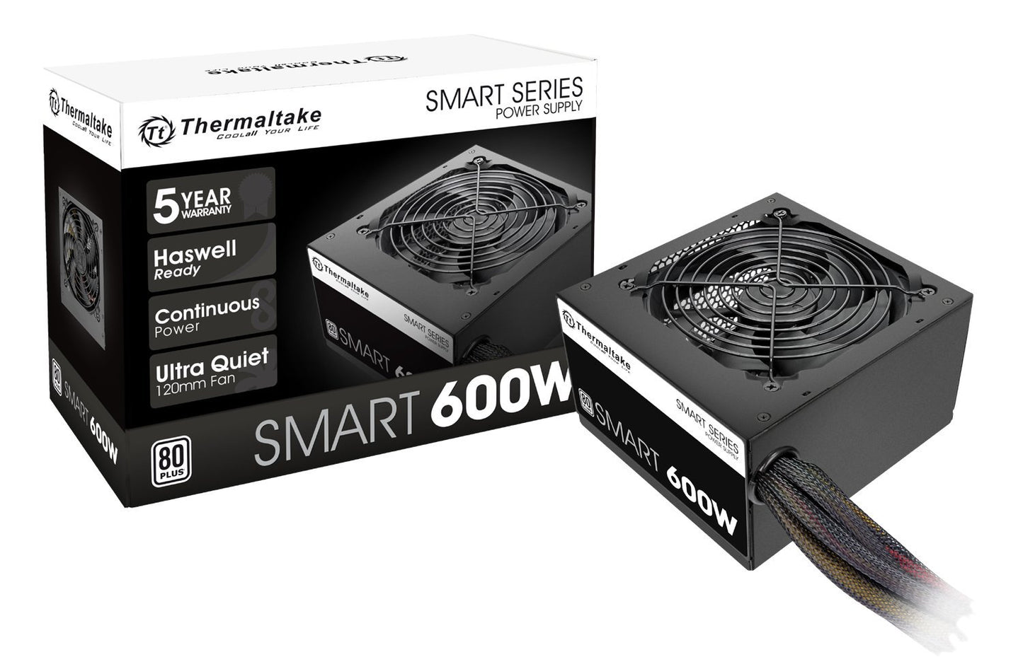 Thermaltake Smart 600W ATX 12V V2.3/EPS 12V 80 Plus Certified Active PFC Power Supply PS-SPD-0600NPCWUS-W 🍁 All In One Marketplace Canada