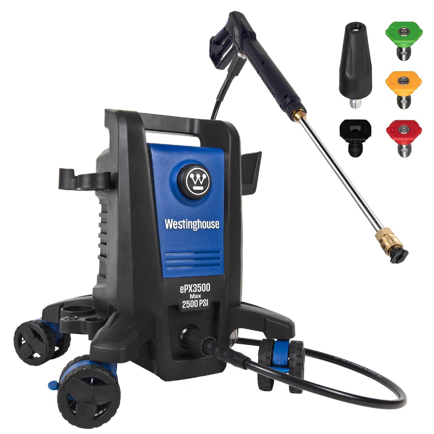 Westinghouse ePX3500 Electric Pressure Washer, 2500 Max PSI 1.76 Max GPM with Anti-Tipping Technology, Onboard Soap Tank, Pro-Style Steel Wand, 5-Nozzle Set, for Cars/Fences/Driveways/Home/Patios Westinghouse