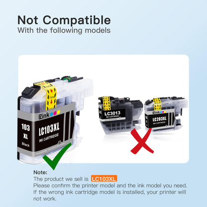 10 Pack E-Z Ink (Compatible Ink Cartridge Replacement for LC103XL Ink Cartridges LC103 XL LC103BK LC101 LC 103 to Use with MFC-J870DW MFC-J470DW MFC-J6920DW MFC-J6520DW MFC-J450DW E-Z Ink