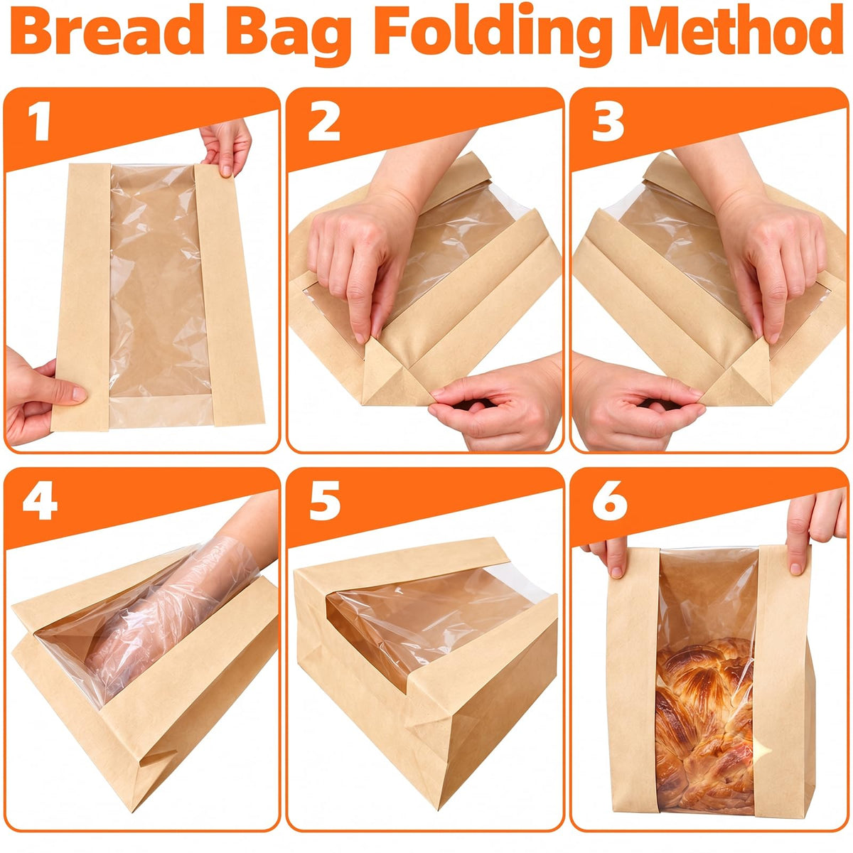 100 pack Bread Paper Bags for Homemade Bread with Window, 13.7x8.2x3.5 in 🍁 All In One Marketplace Canada