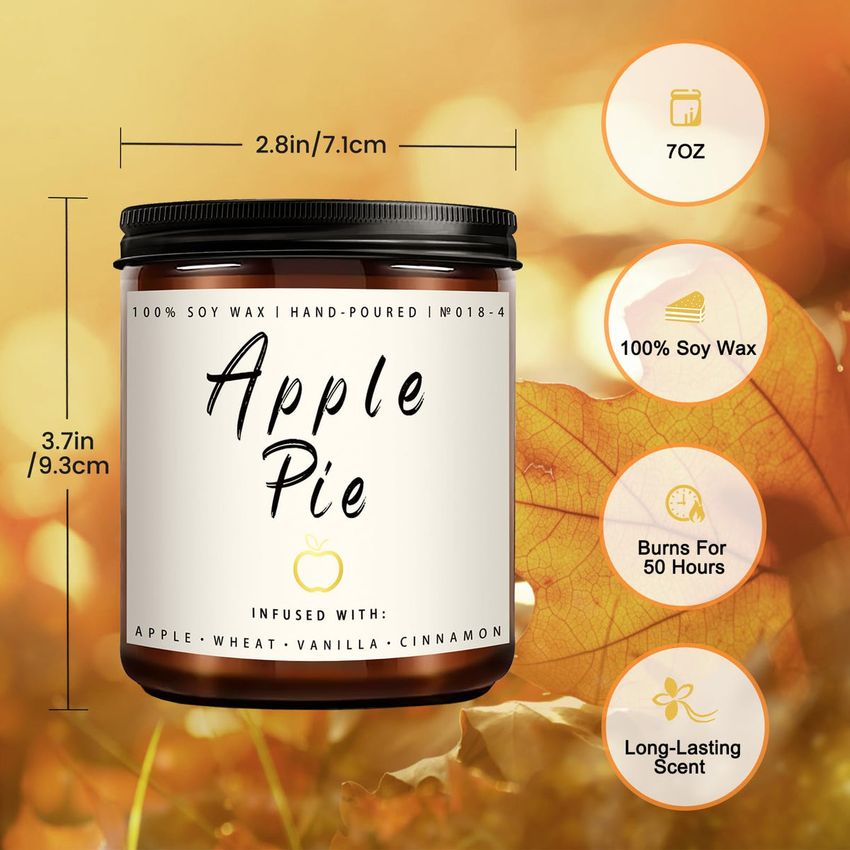 Fall Candle Set, 6 Pack Candles for Home Scented, Autumn Soy Wax Candle Holiday Gifts Set for Men and Women, Home Fall Decor, Fragrance of Wreath/Apple/Latte/Harvest/Vanilla/Cinnamon 🍁 All In One Marketplace Canada