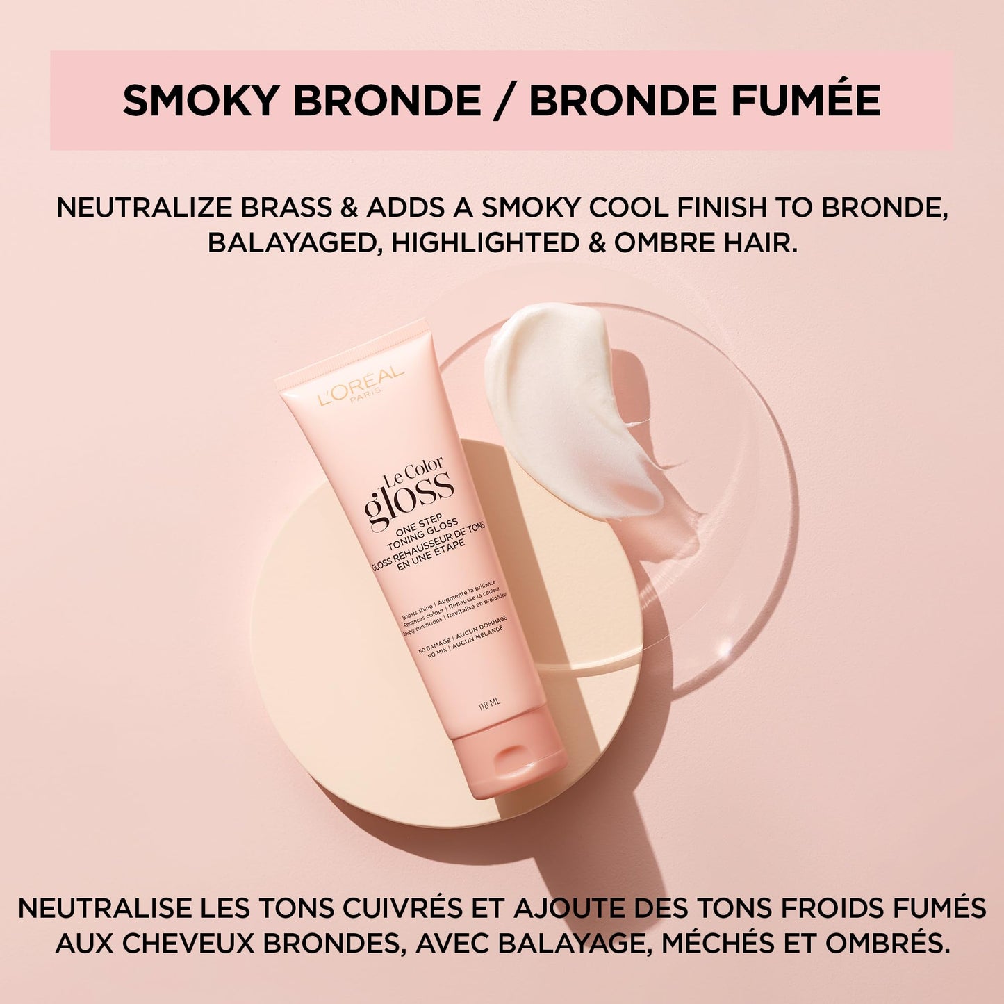 L'Oreal Paris Le Color Gloss One Step Toning Hair Gloss Treatment, Smoky Bronde, Enhance Your Shine with this Semi Permanent Hair color, 1 Kit 🍁 All In One Marketplace Canada