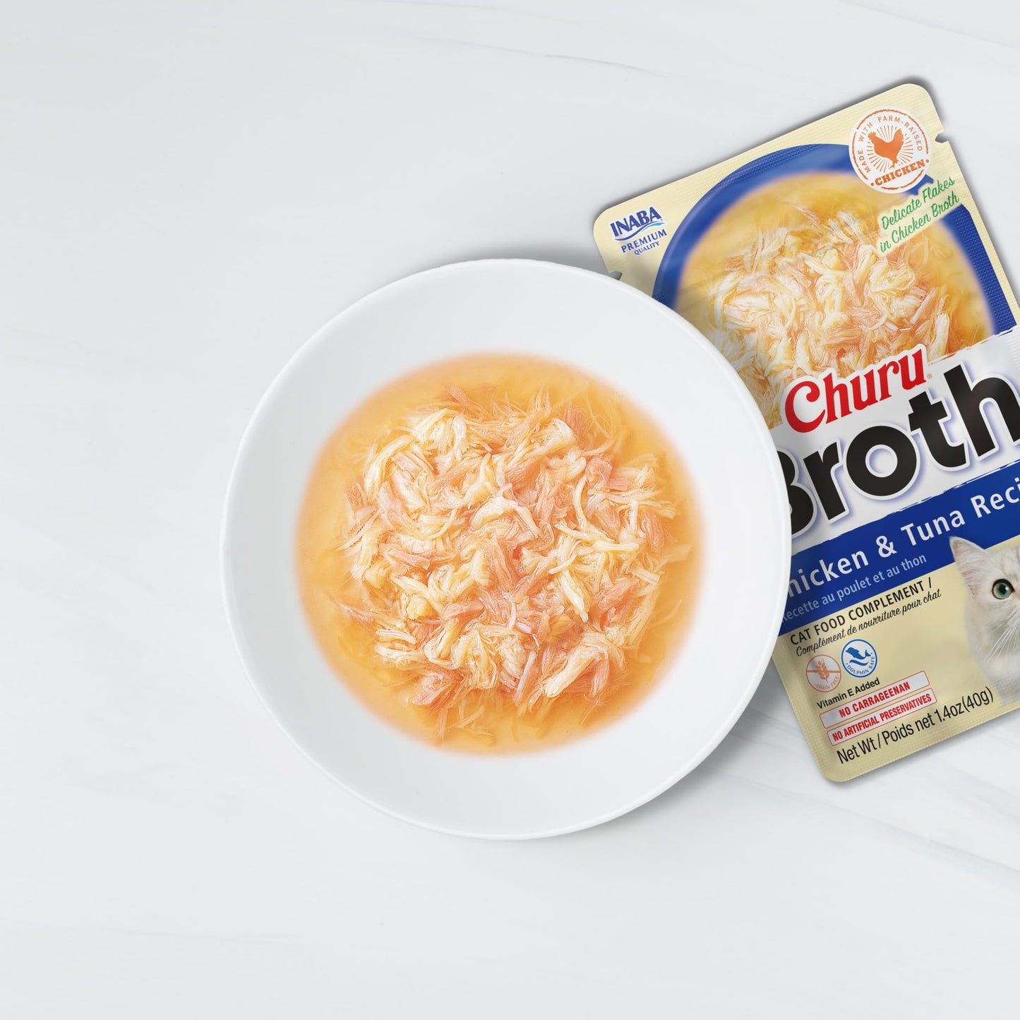 INABA Churu Broth for Cats, Side Dish Pouch, 39 Grams per Pouch, 12 Pouches, Chicken Recipe 🍁 All In One Marketplace Canada