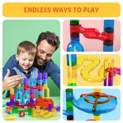 Marble Run, 109 Pcs Marble Maze Race Building Blocks Toy Game & STEM Learning Toys Christmas Birthday Gift for Kids Aged 3-12 🍁 All In One Marketplace Canada