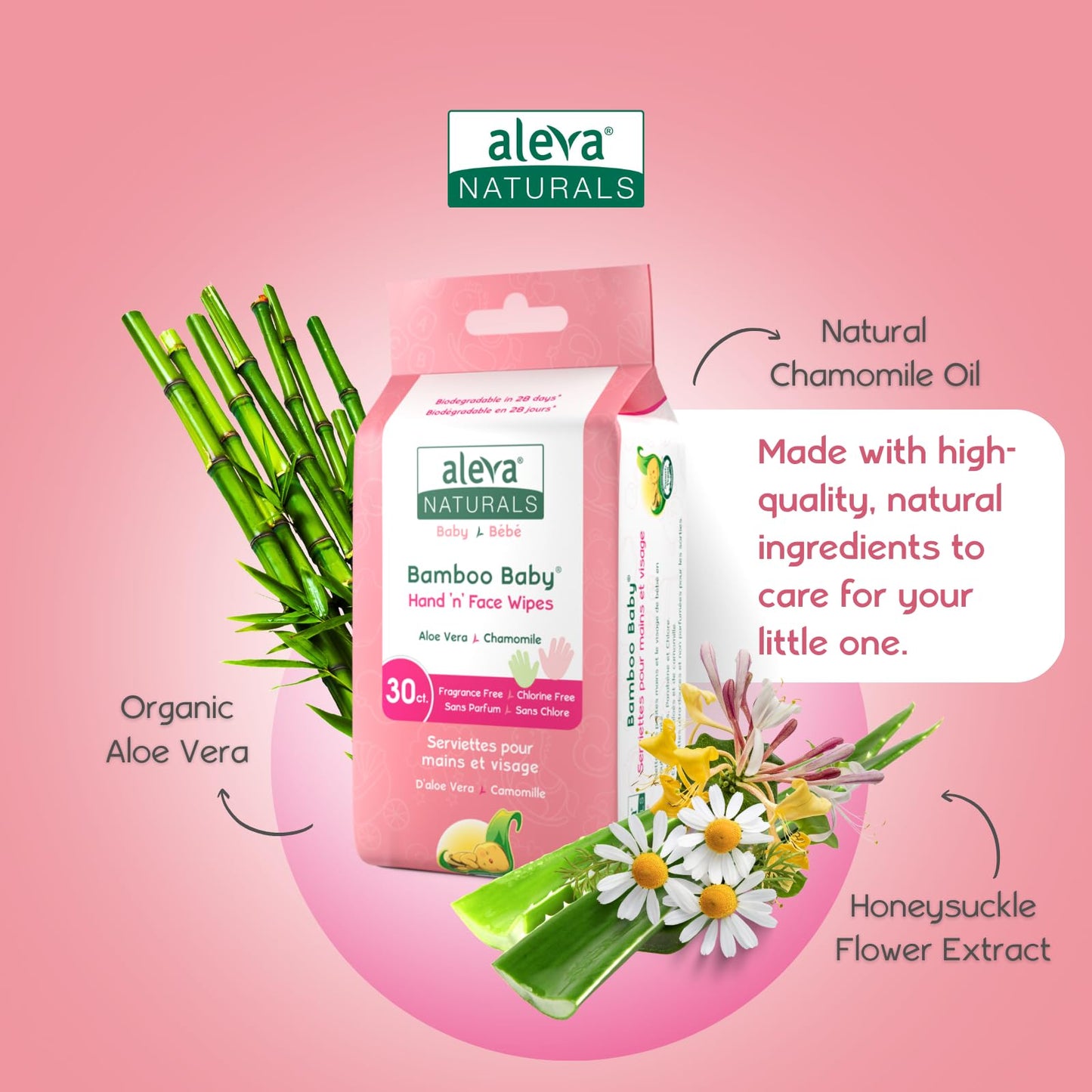 Aleva Naturals Bamboo Baby Hand and Face Wipes - Natural and Organic Ingredients, Cleans and Moisturizes, Extra Strong, and Ultra Soft - Economy Pack- 30ct X 6= 180 Count, Unbleached 🍁 All In One Marketplace Canada