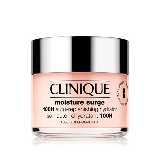 Clinique Moisture Surge 100H Auto-Replenishing Hydrator Oil Free Face Moisturizer With Hyaluronic Acid For All Skin Types | Hydrating + Moisturizing, 125ml - Available at All In One Marketplace Canada