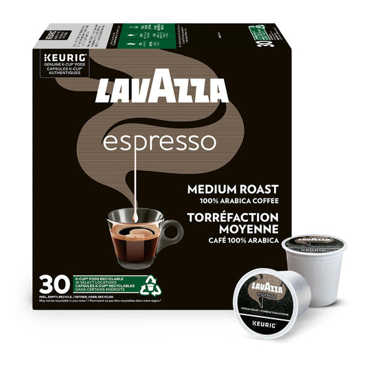 Lavazza Espresso Dosettes K-Cup Torréfaction Moyenne, 30 unités pour Cafetières Keurig 🍁 Marché Tout En Un Canada