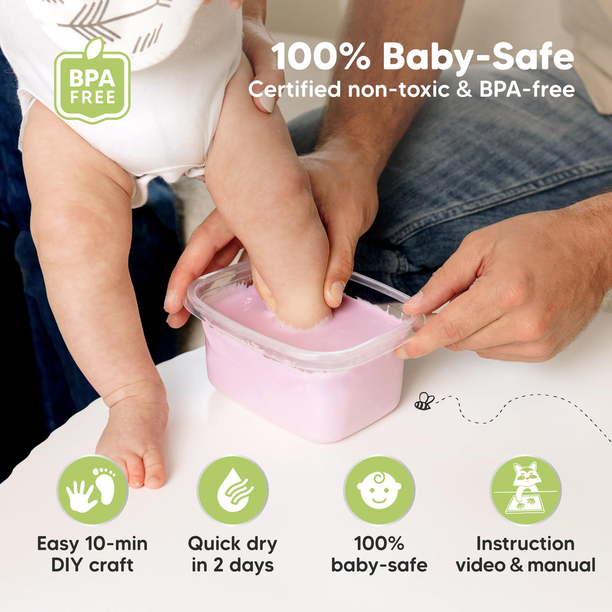 KeaBabies Baby Casting Kit Hands and Feet Mold 3D,Newborn (Oval, Ash Wood) 🍁 All In One Marketplace Canada