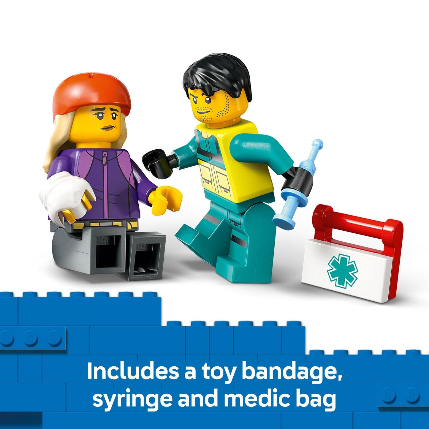 LEGO City Emergency Ambulance Toy - Building Sensory Toy for Kids, Boys and Girls, Ages 5+ - Educational, Learning Gift Idea for Birthdays and Holidays - Skateboarder and Driver Minifigures - 60451