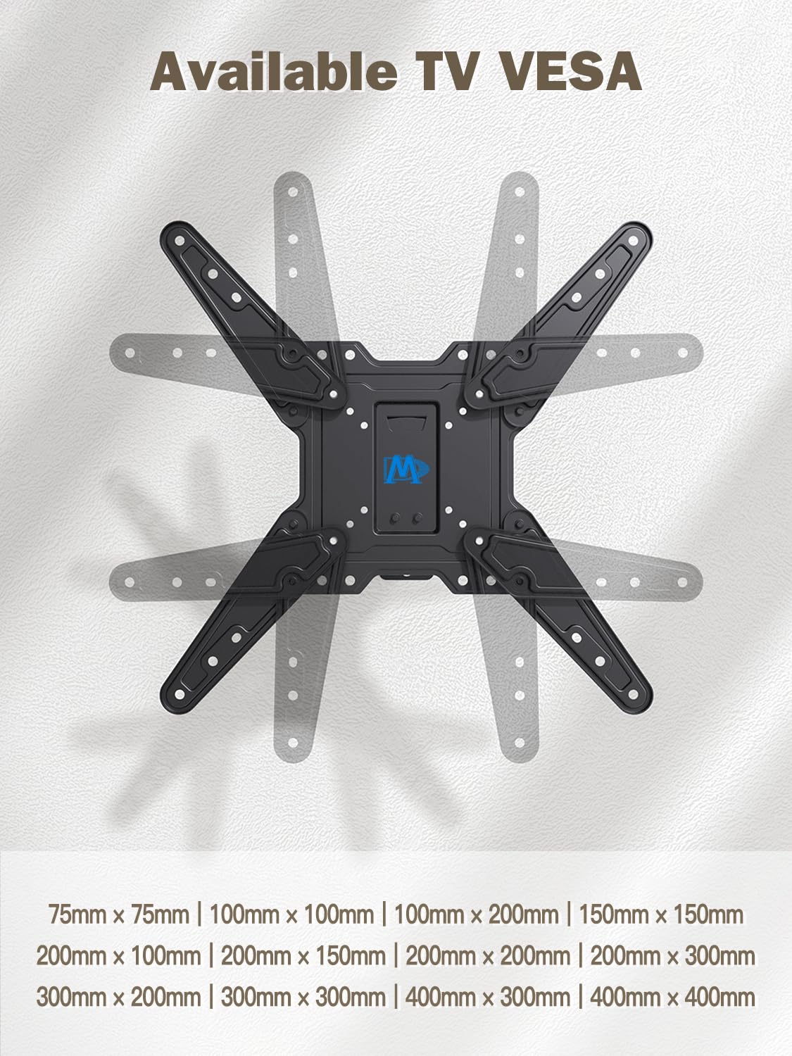 Mounting Dream TV Mount for Most 26-55 Inch TVs, Full Motion TV Wall Mount with Perfect Center Design on Single Stud Articulating Mount Max VESA 400x400mm up to 77 LBS, MD2413-MX